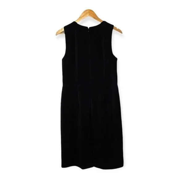 Ann Taylor Black Sheath Dress - Size 8 -  Silver beaded embellishments - EUC - Picture 5 of 11